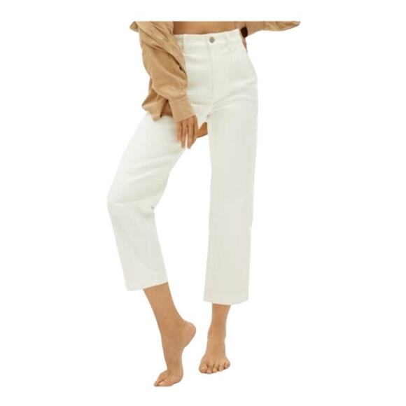Everlane Women's The Straight Leg Crop Jeans White Size 16 Regular - Picture 1 of 11
